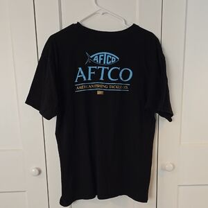 AFTCO Black T-Shirt with Blue Graphic